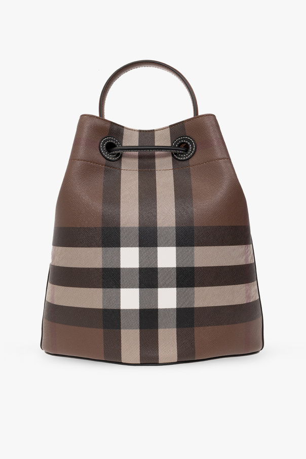 【関税込み】BURBERRY MH BIRCH BROWN BUCKET:128783 Burberry Check Cotton Canvas Bucket Hat Birch Brown Men's